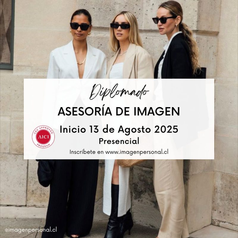 Diplomado en Asesoría de Imagen presencial en Santiago, inicio agosto 2025, certificado por AICI.