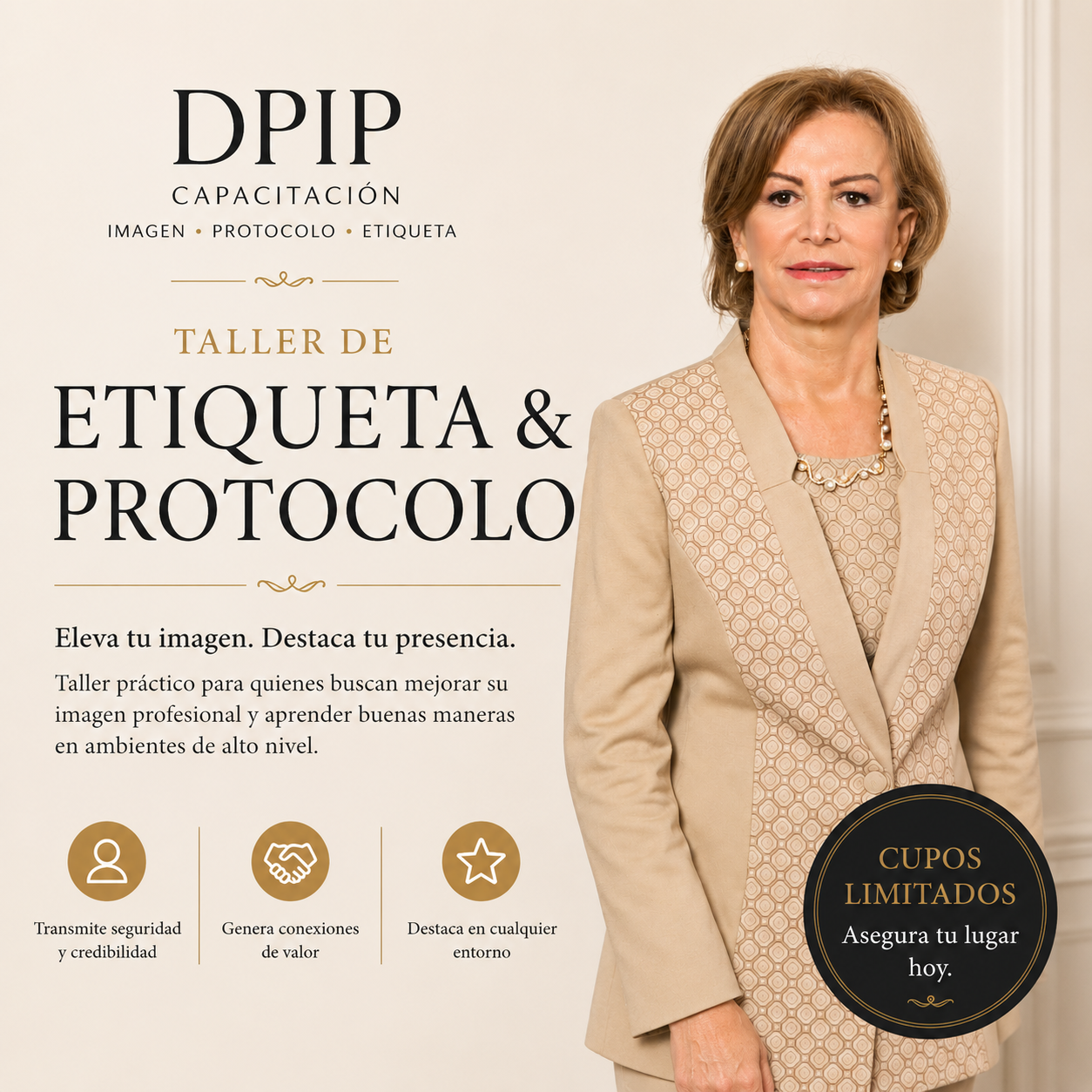 Taller de Etiqueta y Protocolo en Santiago dictado por Lilian Bustamante, 10 y 11 de agosto, de 14:30 a 18:30 hrs.